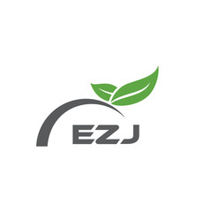 EZJ letter nature logo design on white background. EZJ creative initials letter leaf logo concept. EZJ letter design.
