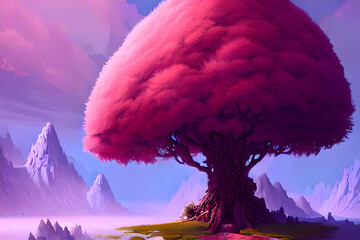 Epic fantasy Tree for card game art.Generative AI