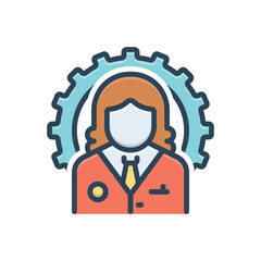 Color illustration icon for specialist