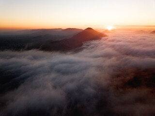 sunrise over the mountains