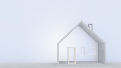 Architecture background concept house 3d render