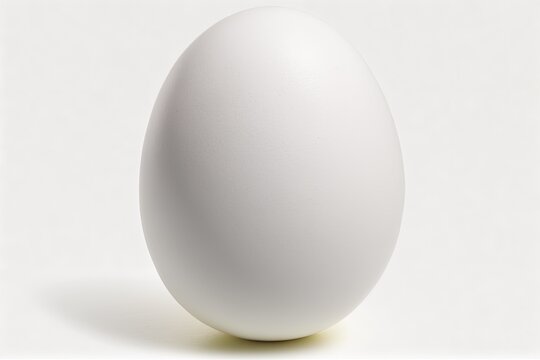 One white egg, isolated with a clipping path on a white background. Generative AI