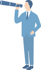 望遠鏡を覗くビジネスマン