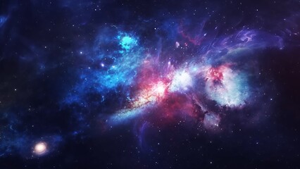 Abstract liquid neon space loop background 4K