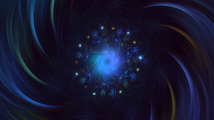 3D rendering abstract circle light background