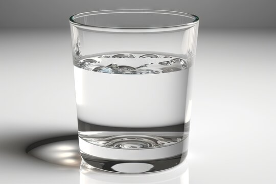 Glass of water with a white background, isolated. Generative AI