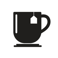 TEA ON CUP ICON LOGO VECTOR IMAGE