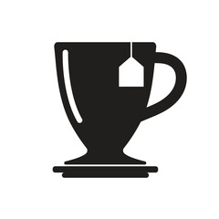 TEA ON CUP ICON LOGO VECTOR IMAGE