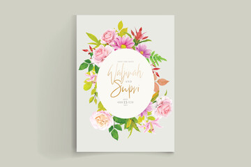 hand drawn floral wreath and background