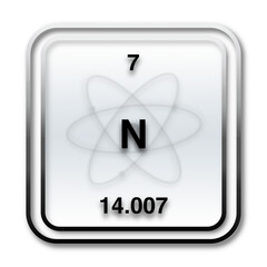 Illustrazione con simbolo elemento chimico gas Azoto su sfondo trasparente