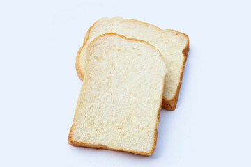Sliced bread on white  background.