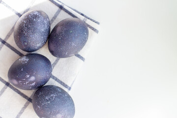 Dyed blue and marble easter eggs