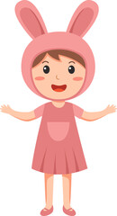 Happy Easter cartoon character icon