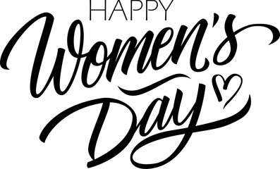 Happy Women's Day. Hand drawn lettering. Creative calligraphy for Womens Day invitations. PNG file.