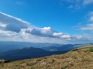 mountains and clouds