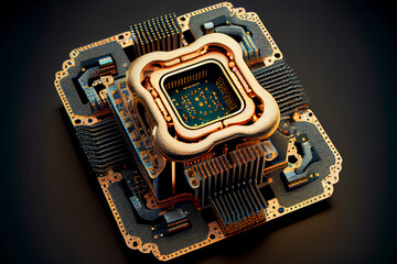 modern socket motherboard for a home computer. Generative Ai