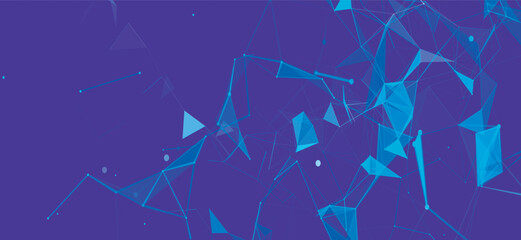 Abstract background with connecting dots and lines. Network connection structure. Plexus effect. Technology background vector. 3d rendering.