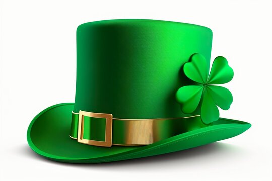 Green St. Patrick's Day hat isolated on white background.