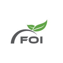 FOI letter nature logo design on white background. FOI creative initials letter leaf logo concept. FOI letter design.
