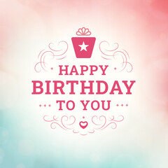 Happy birthday gift box present vintage greeting social media post template vector illustration