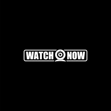 Watch now button icon isolated on dark background