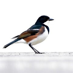 Little Bird Standing on the Ground with White Background Created with Generative AI and Other Techniques