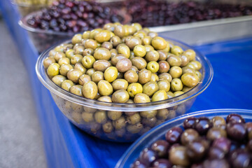 green olives in a bowl