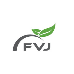 FVJ letter nature logo design on white background. FVJ creative initials letter leaf logo concept. FVJ letter design.

