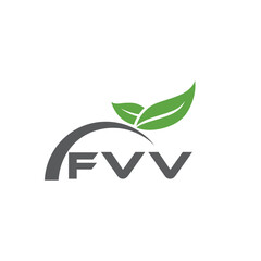 FVV letter nature logo design on white background. FVV creative initials letter leaf logo concept. FVV letter design.
