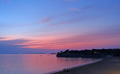 coucher de soleil en hiver