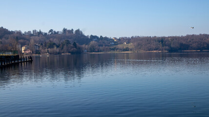Obraz premium Reflection in the lake Annone, Lecco, lombardy,italy