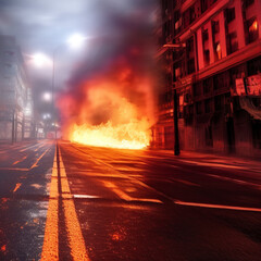 Streets on Fire created with Generative AI technology	
