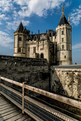 Fototapeta premium old castle in the city, Saumur, Loire