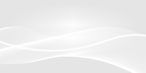 White and gray background with wavy lines. Wave line on gradient backdrop. Abstract background with space yor text. vector illustration