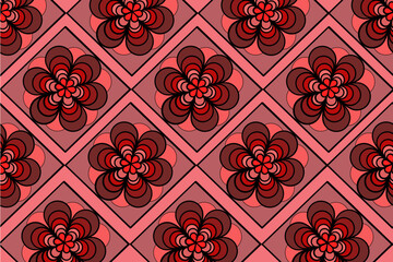 seamless pattern with red flowers