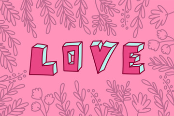 Template for Valentine’s day gift card, flyer, tags, banner with minimalistic doodle elements. Design elements for print, posters, invitations, banners. Editable vector hand drawn line illustration