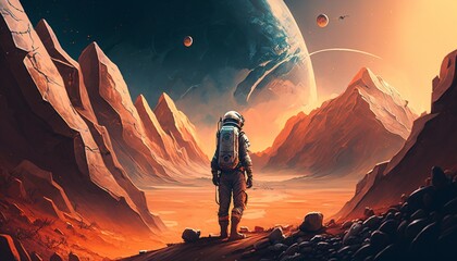Building a Sustainable Human Civilization on Mars: Exploring the Challenges and Opportunities - obrazy, fototapety, plakaty