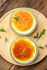 Mango Panna cotta. vertical image. place for text