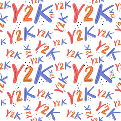 Y2k retro vintage style seamless pattern from 80s and 90s. Perfect for textile print and texture.