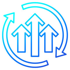 growth cycle icon, line design