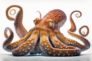 Obraz premium Octopus on white background. Generated AI
