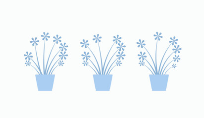 Plant on pot set vector illustration
