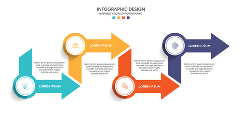 Steps business data visualization timeline process infographic template design with icons