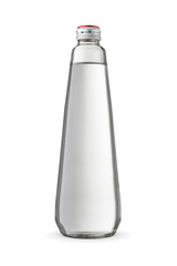 Glass bottle of water isolated on a white.