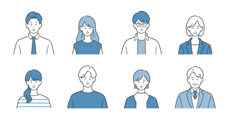 ビジネスパーソン上半身アバターセット