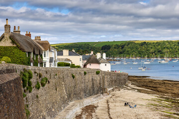 Picturesque cottages overlook the harbour in the seaside village of St Mawes on the Roseland...