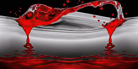 water with red ink. Generative AI