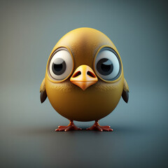 Fototapeta premium cute bird character design, Generative AI