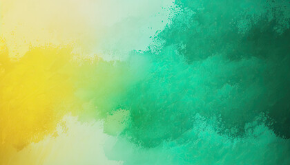 Fototapeta na wymiar Abstract yellow, green and teal watercolor wallpaper made with Generative AI.