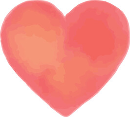 水彩画風のピンクのハート1